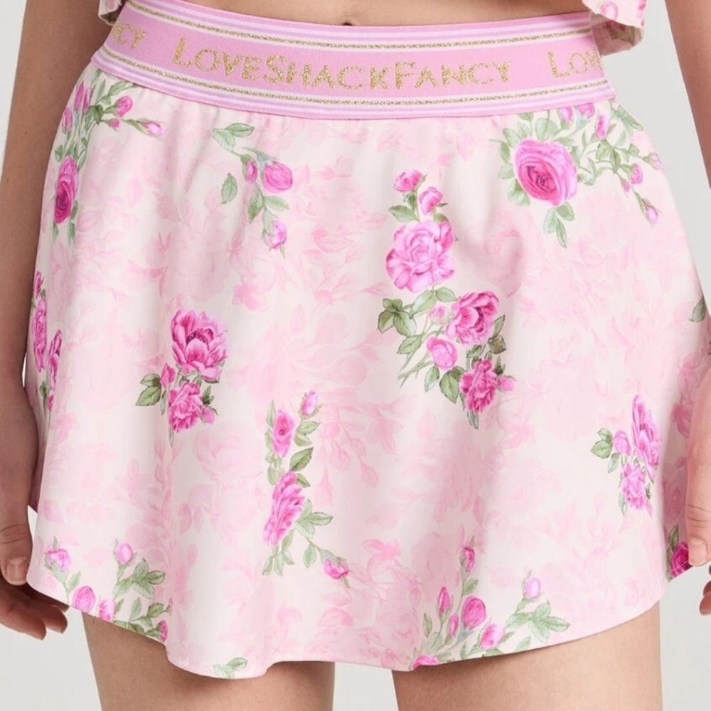 Love Shack Fancy Balbino Short Skort in Pink Ivy S NWT - Picture 5 of 10